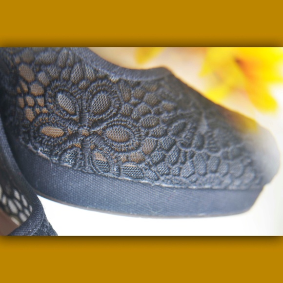 Call In Spring Shoes Black Lace High Heel Elegant - Picture 5 of 6